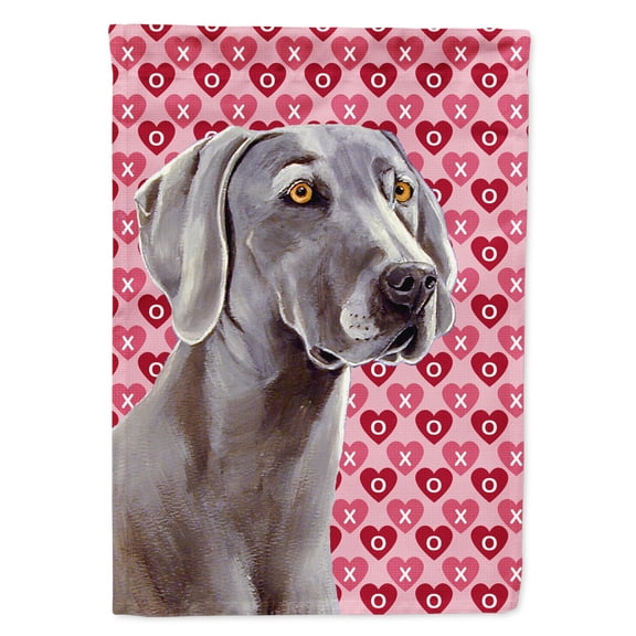 Carolines Treasures LH9161-FLAG-PARENT Weimaraner Hearts Love and Valentines Day Portrait Flag  multicolor