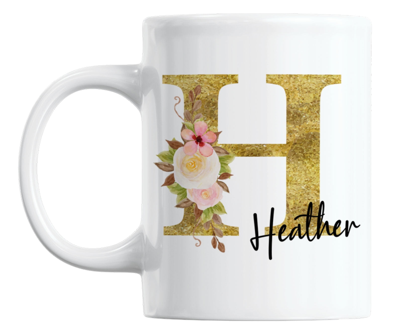 Personalised Floral Mug Coffee Cup Work Gift Any Name 
