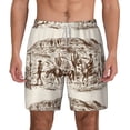 thumbnail image 2 of Picia Western Desert Cowboys2 pattern Mens Swim Trunks with Compression Liner Stretch Beach Shorts Quick Dry with Zipper Pockets No-Chafing Board Shorts-Small, 2 of 9