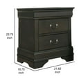 thumbnail image 5 of Ryla 24 Inch Nightstand 2 Drawers Solid Wood Metal Drop Handles Gray, 5 of 9