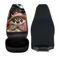 thumbnail image 3 of XYZCANDO Fun Front Car Seat Covers with Cute Vacation Raccoon Print - 2 Piece Breathable Waterproof Protector Set, 3 of 6