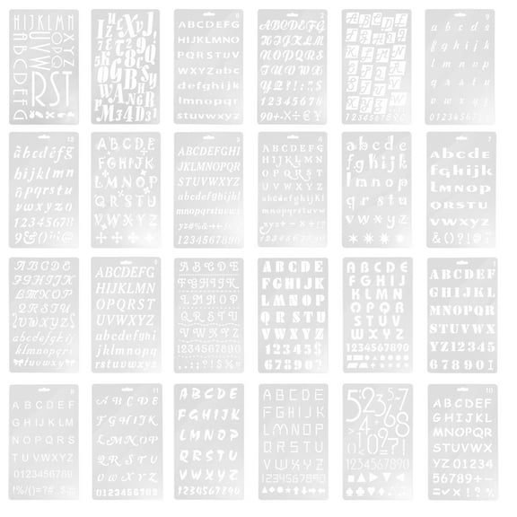 Kuyiluo stencils 24Pcs Alphabet Letter Stencils Number Letter Painting Stencils Templates Reusable Letters Stencils
