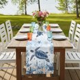 thumbnail image 3 of Blue Turtle Coastal Short Table Runner 48 Inches Long,Beach Starfish Nautical Coral Botanical Cotton Linen Table Runners Dresser Scarves,Fabric Tabletop Scarf Furniture Cover for Dinner Party 13"x48", 3 of 8