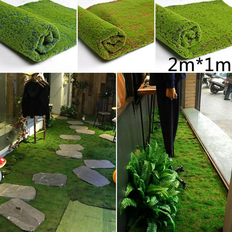 Ceise Artificial Moss Fake Green Plants Grass For Shop Patio Wall Decor Diy  1M*2M 