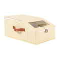 thumbnail image 2 of Organizador de gorras de béisbol, caja de almacenamiento apilable con cremallera Beige, 2 of 9