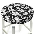thumbnail image 6 of Goofa Lilies Flowers Printed Stool Covers Round, Waterproof Round Bar Stool Covers Anti-Slip Round Bar Stool Seat Cover with Elastic Bands Durable -12 inch, 6 of 7