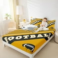 thumbnail image 4 of Feelyou Rugby Sport Player Bed Sheets for Teens, Gold Black Cartoon King Sheets, Football Soccer Theme Sheet Set, Breathable Home Decor, 4pcs, 4 of 7