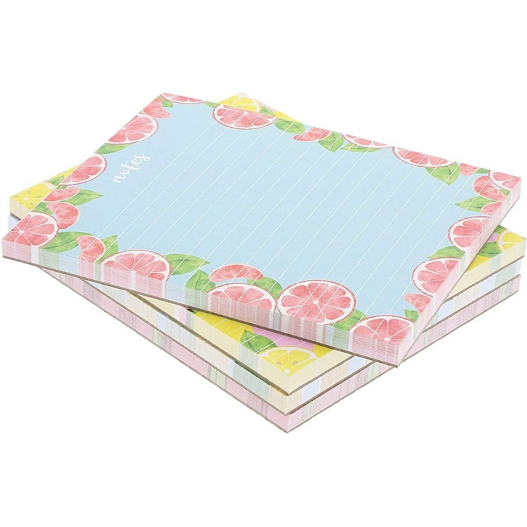 4 Pack Notepads Memo Lined To Do Tasks with Cute Fruit