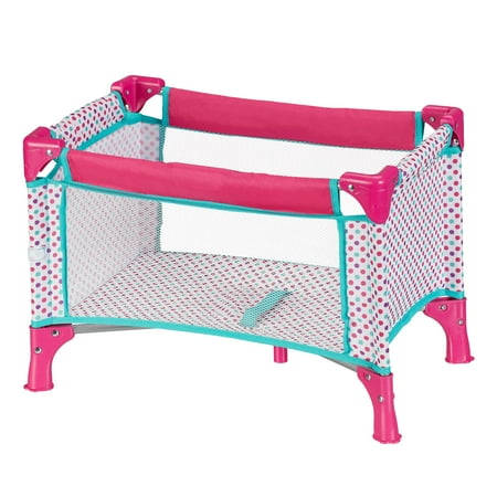 My Sweet Love 18" Folding Doll Play Pen, Lightweight Toy Furniture with Mesh Sides