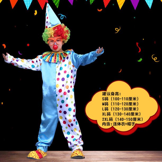Disfraz de Halloween ropa de payaso divertido traje de rendimiento mágico de Navidad conjunto de disfraces del Día de los niños