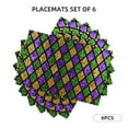 thumbnail image 3 of Placemats Set of 4 / 6, Mardi Gras Shiny Green Purple Placemats for Dining Table Indoor/Outdoors Heat Resistant Washable Placemats 18" x 12", 3 of 8