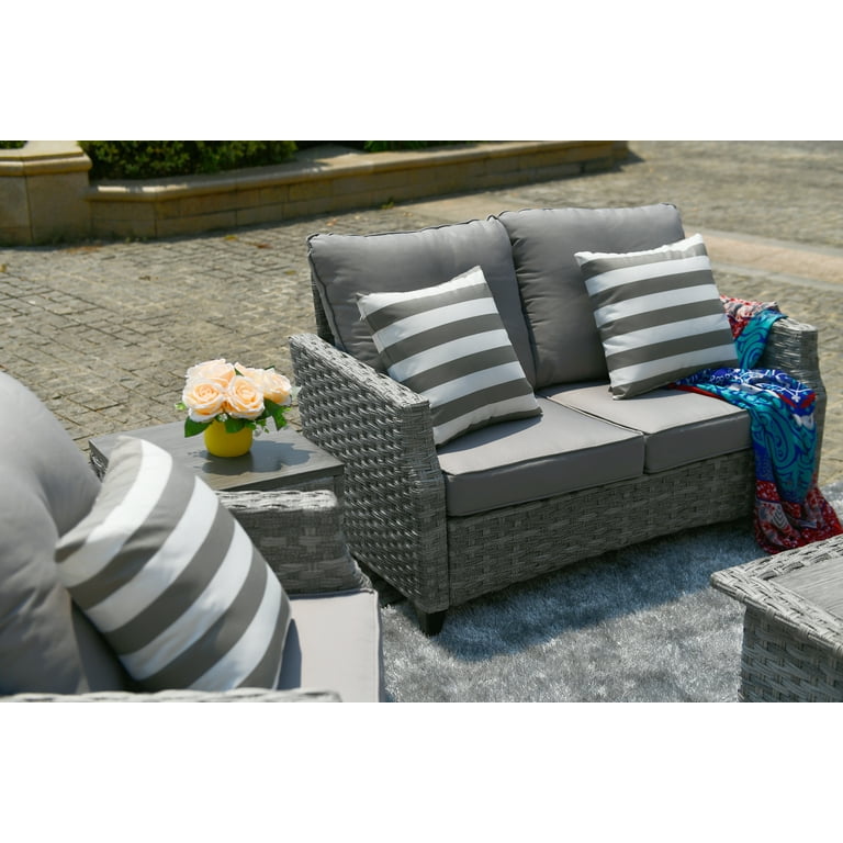Direct Wicker Fire Pit Table With Chair Rattan Wicker Sofa Set out Door Furniture Garden Set Direct Wicker Fire Pit Table With Chair Rattan Wicker Sofa Set out Door Furniture Garden Set