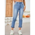 thumbnail image 2 of Chase Secret Womens Jeans High Waisted Straight Leg Ankle Jeans Casual Stretch Denim Pants, 2 of 6