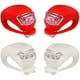 thumbnail image 1 of Luces delanteras y traseras para bicicleta, juego de luces LED de silicona, impermeables (4 unidades, blanco y rojo), 1 of 5