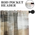 thumbnail image 3 of Brown Kitchen Window Curtains Valance and Tier Set 36 Inch, Grey Beige Modern Rod Pocket Short Tier Curtain, Abstract Art Small Cafe Drapes for Kitchen Decor, 3 of 6