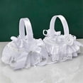 thumbnail image 4 of 2Pcs White Flower Girls Basket Wedding Basket for Flower Bride/Kids,A, 4 of 5