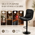 thumbnail image 3 of Walktory Set of 2 Swivel Adjustable PU Leather Counter Height Bar Stools Black, 3 of 8