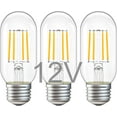 thumbnail image 1 of shiyou-12V Low Voltage LED Light Bulbs - Soft Warm 2700K 4W (Only for 12 Volt DC/AC)- 40W Equivalent E26 Edison Base Tube Bulb for RV, Garden, Posts - 3 Pack, 1 of 4