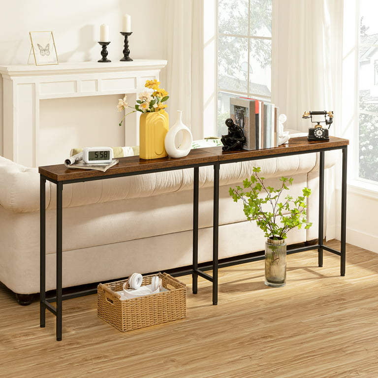 HOOBRO 70.9 Narrow Console Table Entryway Table Behind Couch
