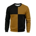 thumbnail image 4 of Babcutegg Mens Outfit 2-Piece Color Block Crewneck Sweatshirt and Jogger Pants Casual Active Set Yellow Size L, 4 of 4