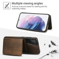 thumbnail image 3 of ELEHOLD Case for Samsung Galaxy S25 Edge, 2-in-1 Magnetic Shockproof Leather Wallet Flip Case Cover, Detachable Card Holder with Stand,Brown, 3 of 5
