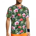 thumbnail image 2 of T Shirt For Men Sportswear T-Shirt For Men Pink Red Flower T-Shirts Harajuku Palm Leaf Print Summer, 2 of 7