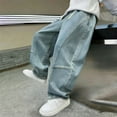 thumbnail image 5 of Cethrio Boys Relaxed Jeans, Elastic Waist Straight-leg Casual Spring Denim Pants with Pockets Light Blue Size 14, 5 of 5