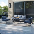 thumbnail image 4 of Aluminum Patio Furniture Set with Slim Armrests,5 Seat Modern Outdoor Conversation Set with Cushions and Coffee Table,Metal Patio Sofa Set Gray, 4 of 11