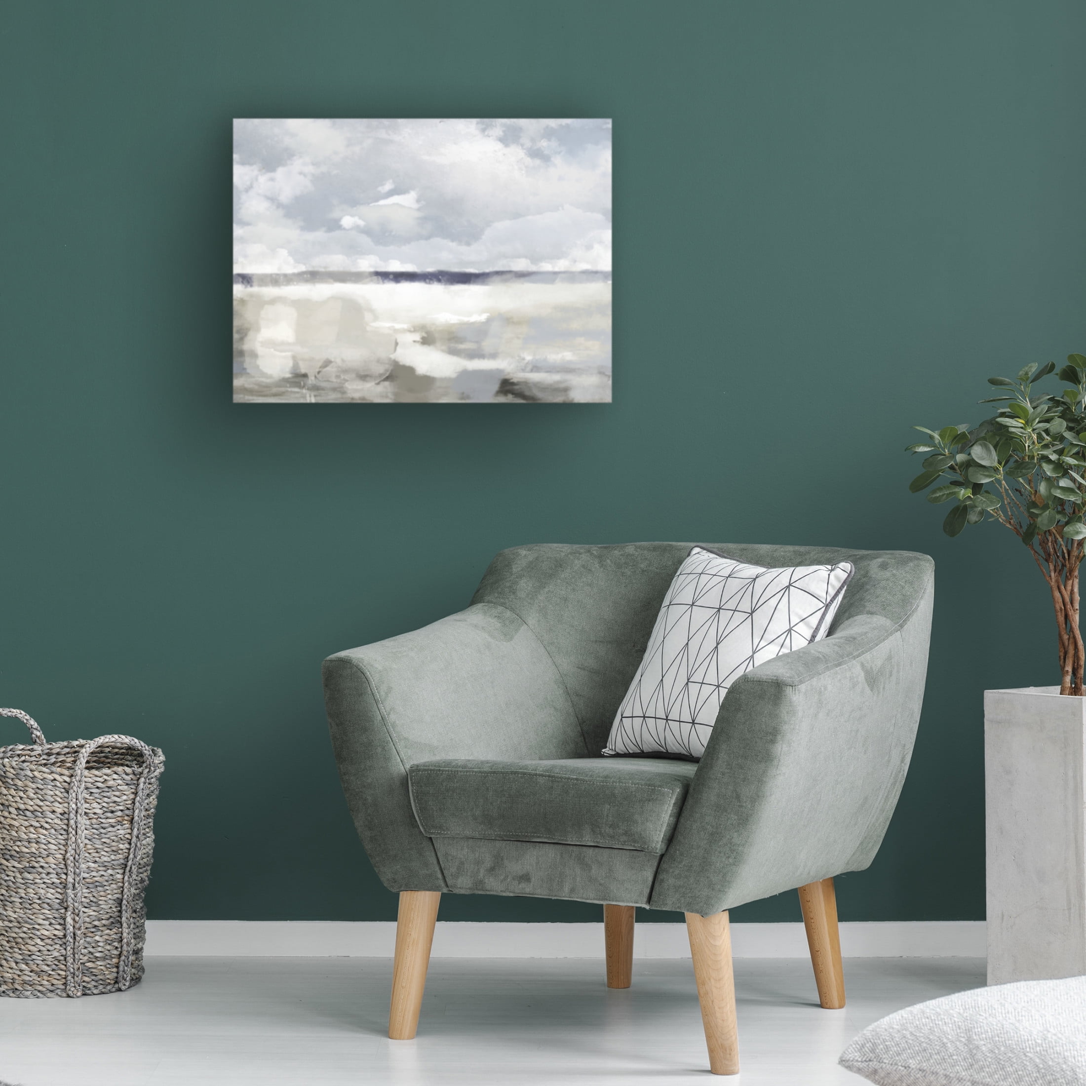 Canvas Wall Art - Sasha 'The Sea The Sky' Wall Art for Living Room, Bedroom, or Office Décor by Trademark Fine Art - 32 x 24 Inches