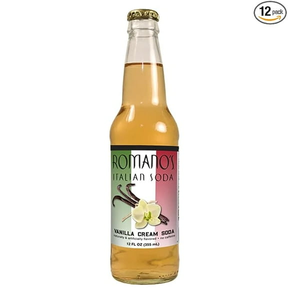 Glass Bottle Iconic Old-Time Brand Soda 12 oz 12 Pack Bundled by Louisiana Pantry (Romano's Vanilla Cream)