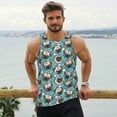 thumbnail image 6 of Cauagu PUG HEAD And Flower Print Men's Sleeveless Muscle Shirts,Tank Tops Quick Dry Workout Tank Top Gym Muscle Tee Fitness Bodybuilding T Shirt for Men-Small, 6 of 7