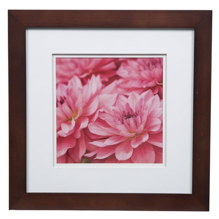 Gallery Solutions 12x12 Wide Walnut Frame with Double Mat For 8x8 Image