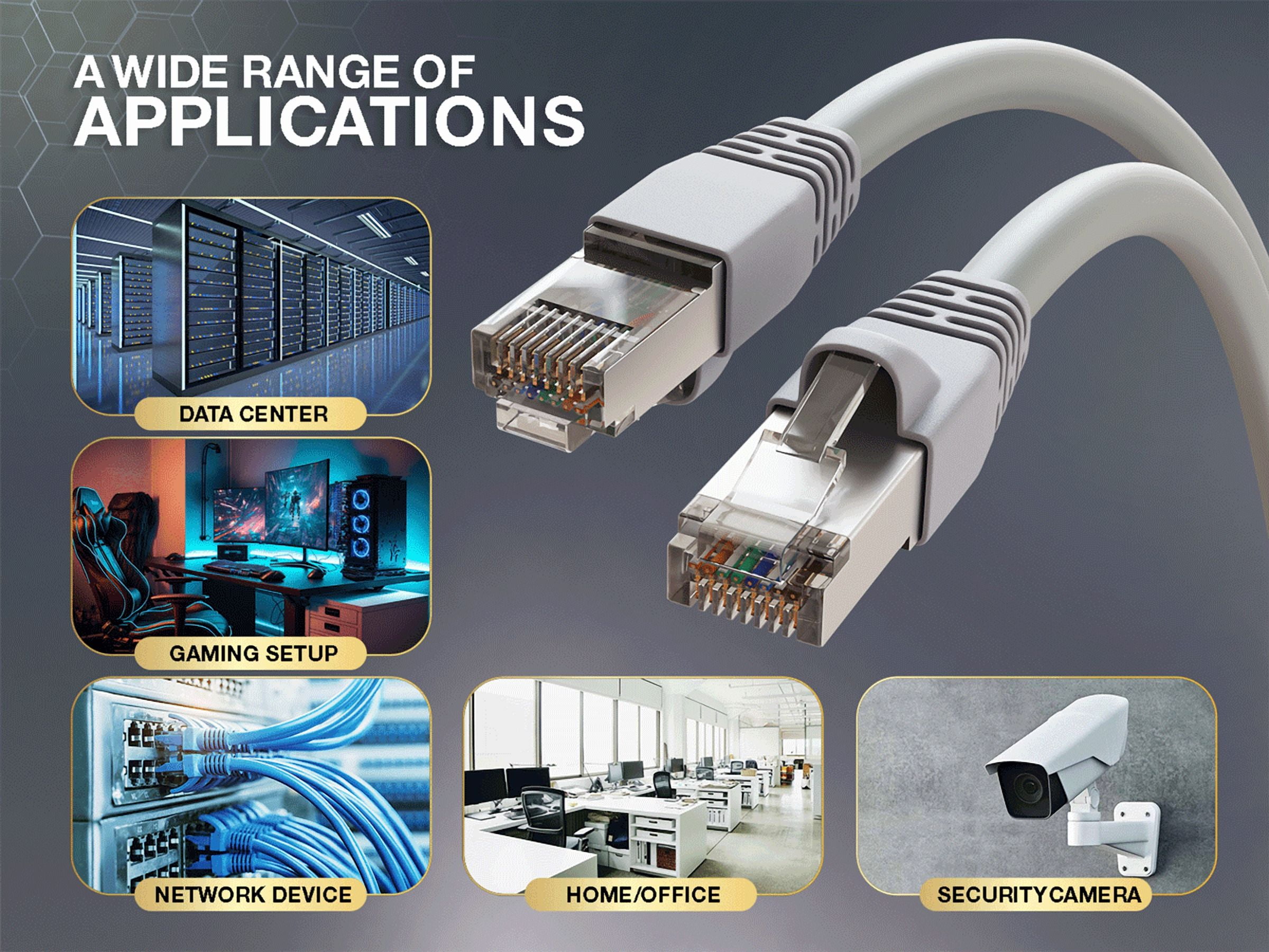 Cable Leader 25ft Cat6 Shielded Ethernet Network Patch Cable STP Snagless 24AWG Bare Copper, Gray