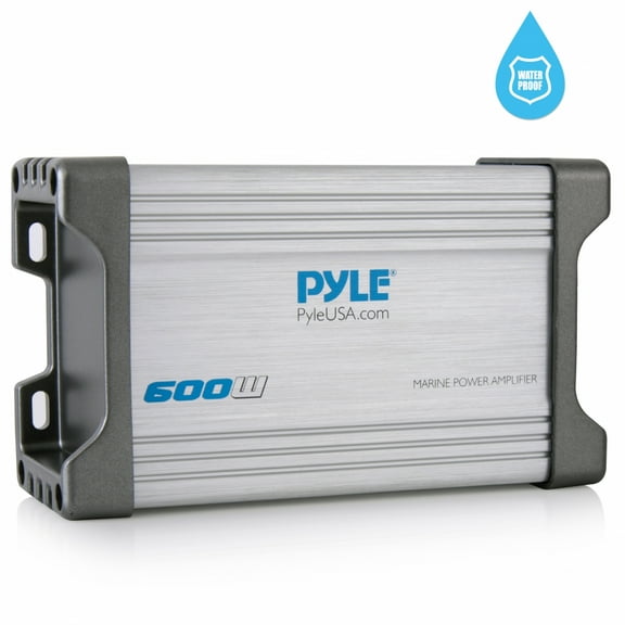 PYLE PLMRMP2A - 2-Channel Waterproof Rated Marine Amplifier Kit - Marine Grade Component Audio Amp, AUX/RCA/MP3 Input (600 Watt MAX)