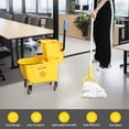 thumbnail image 6 of 35-Qt Side Press Wringer Combo Commercial Floor Cleaning Rectangular Mop Bucket on Wheels,  Yellow,Add One Mop and One Mop Head Replacement, 6 of 6