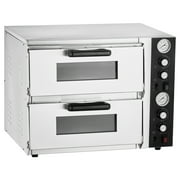 KFFKFF Electric Pizza Oven, 18 Dual-Layer Commercial Countertop Pizza Maker, 842°F Max Temperature, Indoor Oven with Thermometer, Separate Upper & Lower Temperature Control & Timer for Home