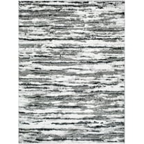 Hauteloom Vembo Living Room, Bedroom Area Rug - Contemporary - High Pile - Light Silver, Gray, Silver Gray - 8'10" x 12'