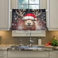 thumbnail image 4 of FREEAMG Christmas Gnomes Half Window Tier Curtains 24 Inch Blackout Thermal Insulating Kitchen Linen Tier Curtains for Kitchen,Bathroom,Cafe, 4 of 7
