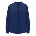 thumbnail image 4 of Yuzhih Plus Size Long Sleeve Shirts for Women V Neck Tunic Blouse Tops Casual Work Business Office Shirts, 4 of 6