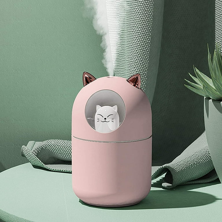 Cute Cat Air Humidifier Light Colorful, USB with Atmosphere Night Light,  Cartoon Pet Humidifier, Ultra Silent Desktop Air Replenishing Humidifier  for