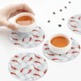 thumbnail image 7 of Pofeuu Koi Fish Corals,Spring Summer Print Leather Coasters Set of 6, Round Cups Mugs Mat Pad for Home Kitchen Heat Resistant Drink Coasters,Round Shape, 7 of 7