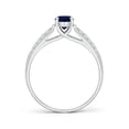 thumbnail image 2 of Angara Natural 0.6 Ct. Blue Sapphire with Diamond Classic Ring in 14K White Gold for Women (Ring Size: 11.5), 2 of 8
