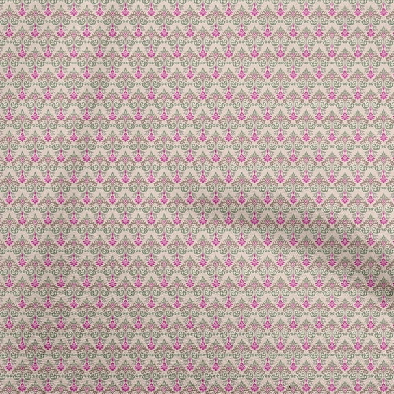 oneOone Polyester Spandex Peach Fabric Damask Quilting Supplies Print Sewing Fabric By The Yard 56 Inch Wide