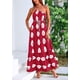 thumbnail image 5 of Vestido PRETTYGARDEN Maxi de un Hombro Vino Rojo Floral Talle M, 5 of 8