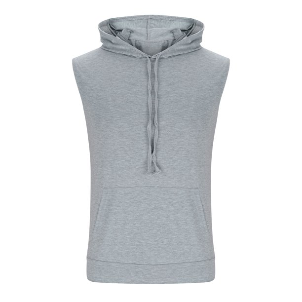 pstuiky Hombres Tanque, Blusa informal de verano para hombre, con capucha, sin mangas, transpirable, con bolsillos y color liso Chaleco para hombre m