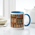 thumbnail image 4 of CafePress - Bookshelf Books Library Bookworm Reading Mugs - 11 oz Ceramic Mug - Novelty Coffee Tea Cup, 4 of 4