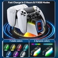 thumbnail image 2 of Estación de carga para mandos PS5 con adaptador de CA rápido de 5 V/3 A para mandos PS5 y Edge, cargador doble para PS5 con 9 LED RGB Accesorios PS5 para mandos PS5, estación de carga PS5, 2 of 6