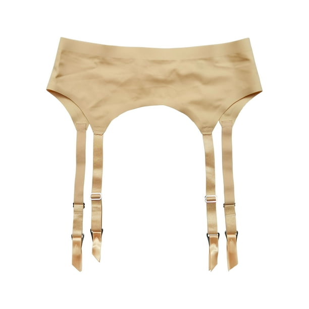 TVRtyle Women's Skin Color Seamless Plus Size 4 Wide Straps Metal Buckles Sexy Garter Belt for
