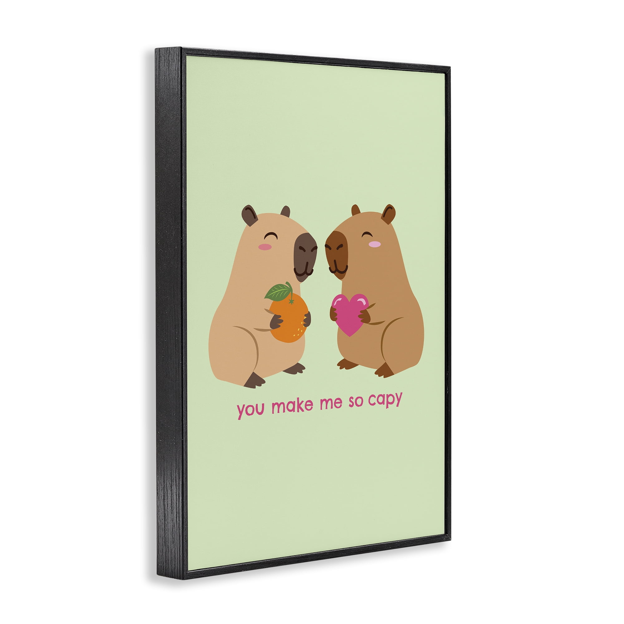 You Make Me So Capy Black Framed Giclee Art, design by Emily Dumas