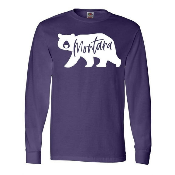 Inktastic Montana White Bear Silhouette Long Sleeve T-Shirt